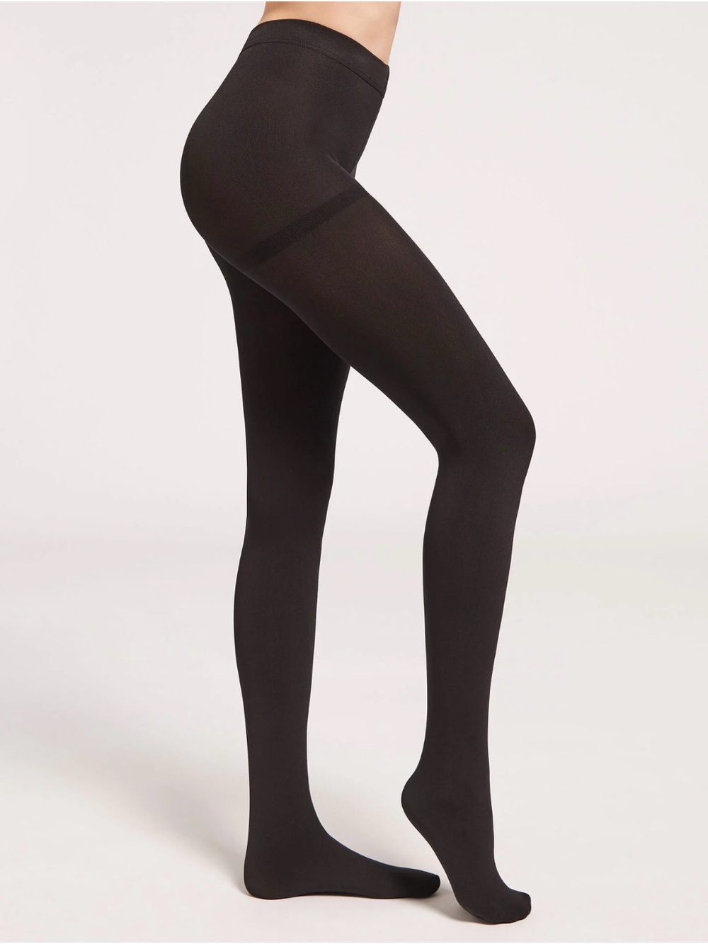 Calzedonia Opaque Matte Thermal Tights Black Warm Fleece Lined